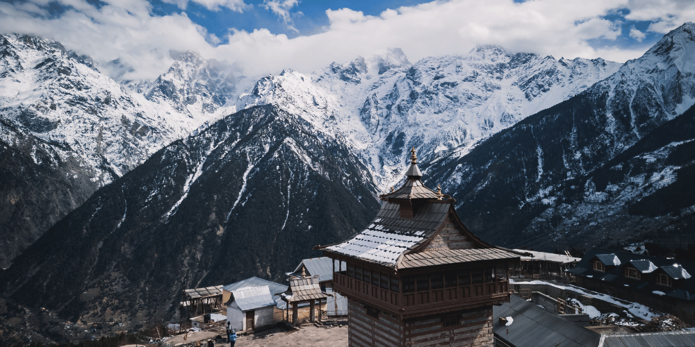 Om Parvat with the Om snow formation seen from Nabidhang